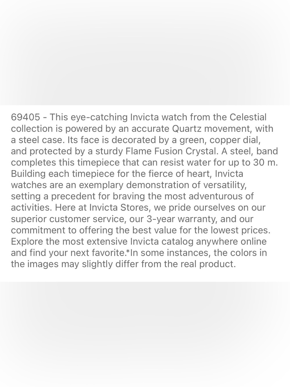 Invicta Celestial 69405 Men's Silver Bracelet Watch W/ Dark Green Face 40mm NIB - Picture 3 of 3